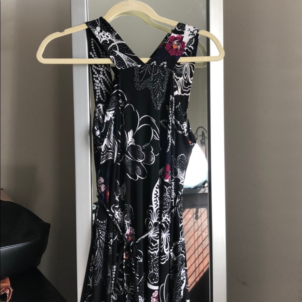 Full length black floral maxi -Maternity size M